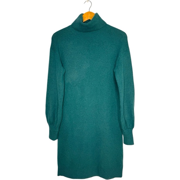 J. Crew Dresses & Skirts - J.Crew Teal Turtleneck Sweater Dress Long Sleeve Knit Classic Size Small